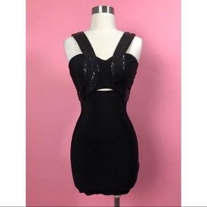 Guess Marciano black bodycon mini sequin dress XS